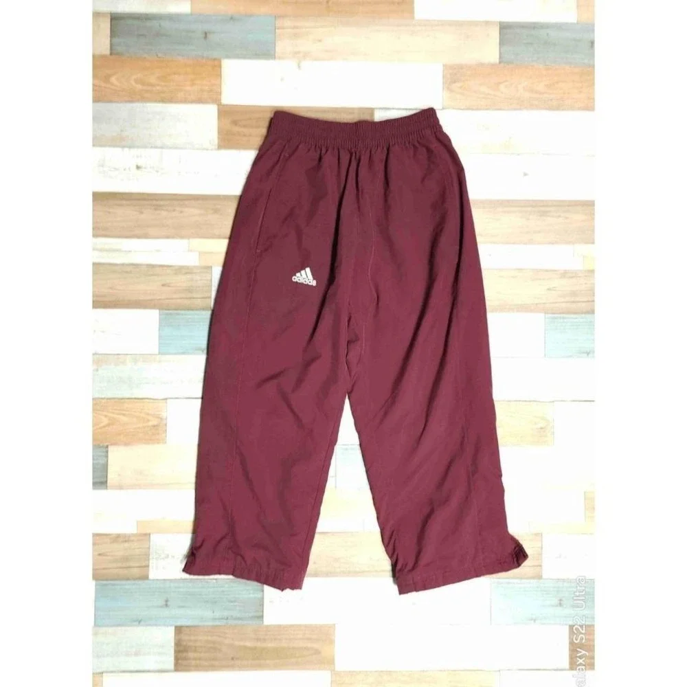 Adidas Climalite Mens XS Maroon Burgundy Track Pants Mesh Lined Ankle Zip 455886
